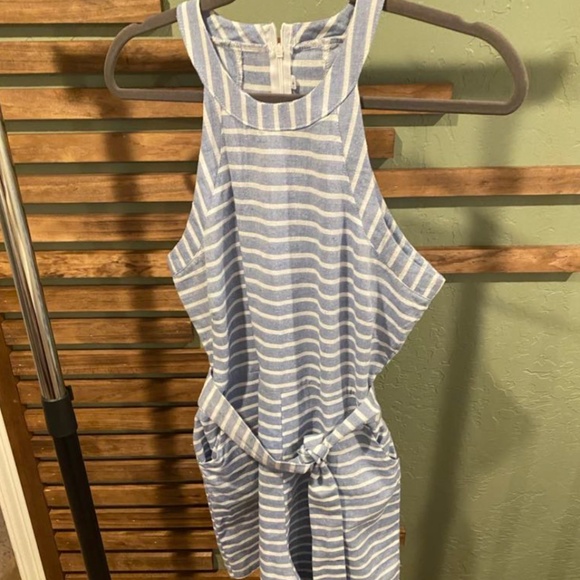 Blue and white stripped romper - Picture 1 of 8